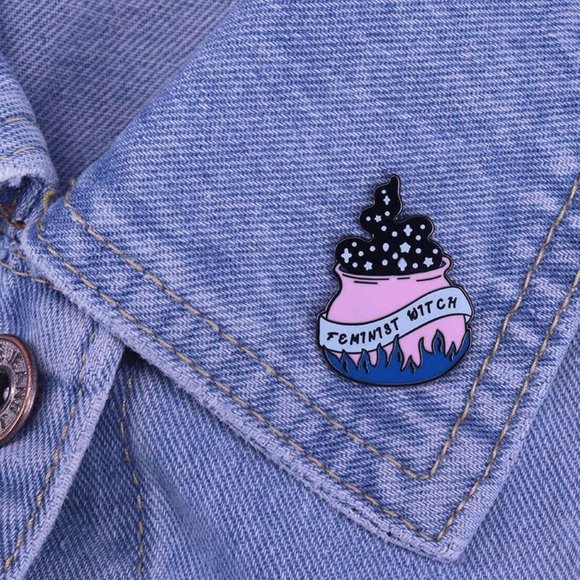 Feminist Witch Enamel Pin - Picture 3 of 5
